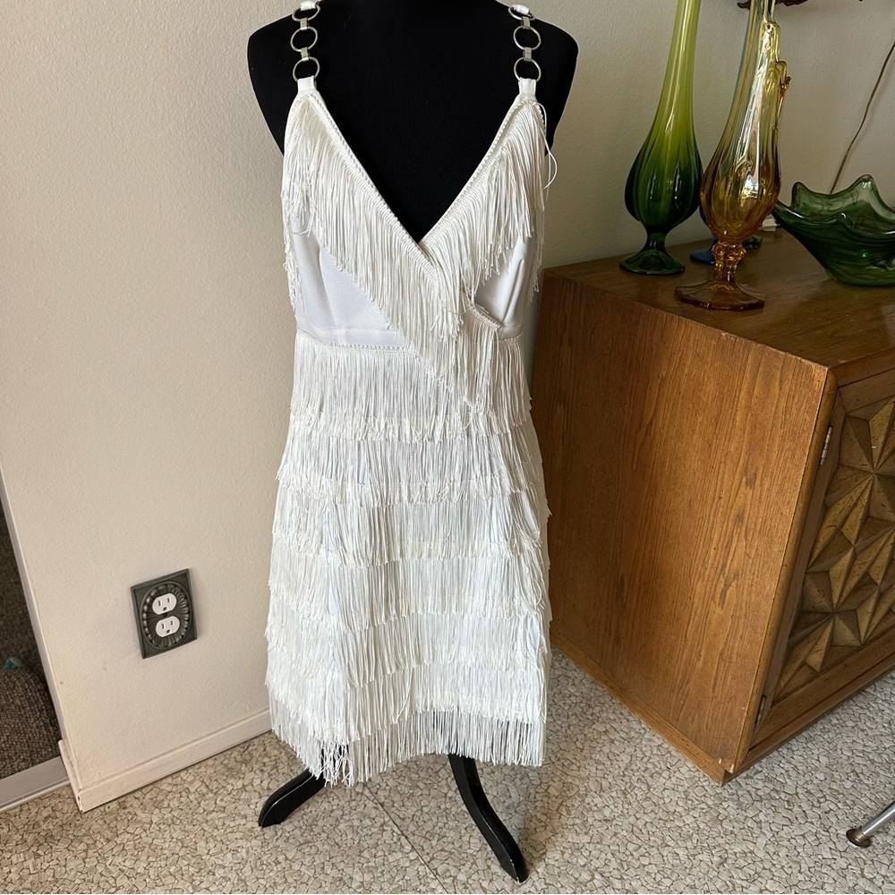 Super fun and sexy white all over fringe 60s or Gatsby dress costume - Picture 2 of 9